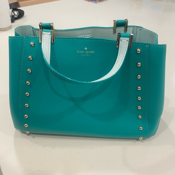 kate spade Bags Kate Spade Studded Turquoise Handbag With Crossbody
